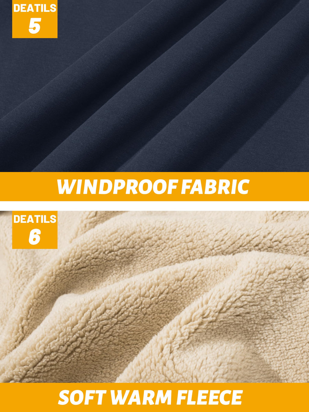 TACVASEN Men's Zip Up Sherpa Lined Hoodies Thick Fleece Heavyweight Jacket Windproof Thermal Zipper Sweatshirt