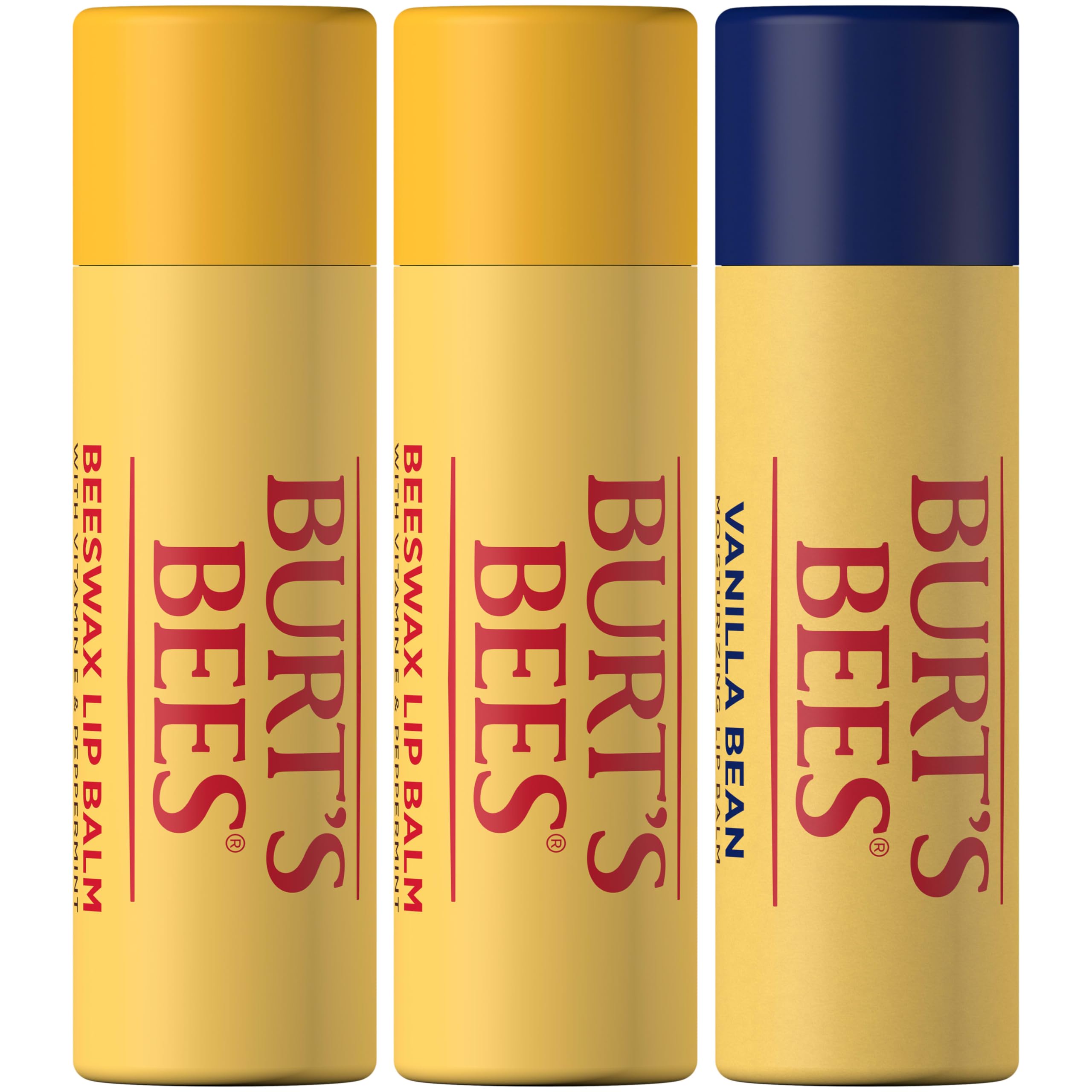 Burt's Bees Lip Balm - Pink Grapefruit, Mango, Coconut & Pear, and Pomegranate Pack, Lip Moisturizer With Beeswax, Tint-Free, Natural Origin Conditioning Treatment, 4 Tubes, 0.15 oz.