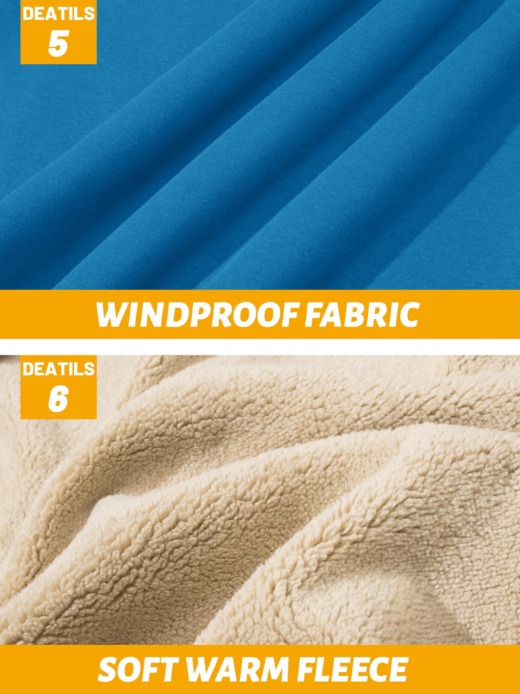 TACVASEN Men's Zip Up Sherpa Lined Hoodies Thick Fleece Heavyweight Jacket Windproof Thermal Zipper Sweatshirt