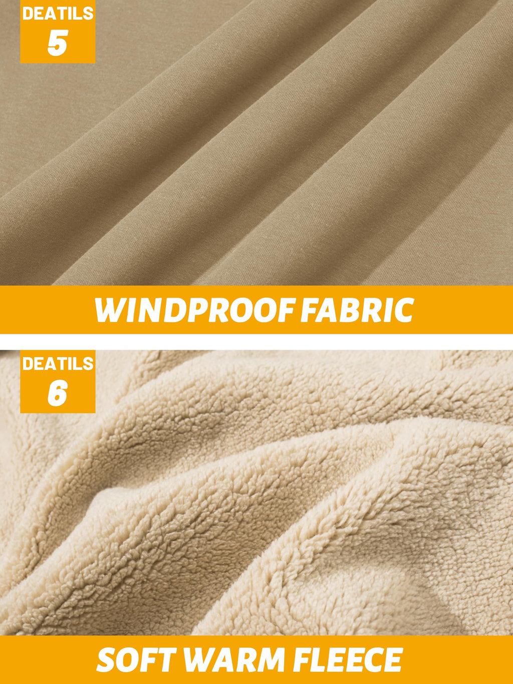 TACVASEN Men's Zip Up Sherpa Lined Hoodies Thick Fleece Heavyweight Jacket Windproof Thermal Zipper Sweatshirt