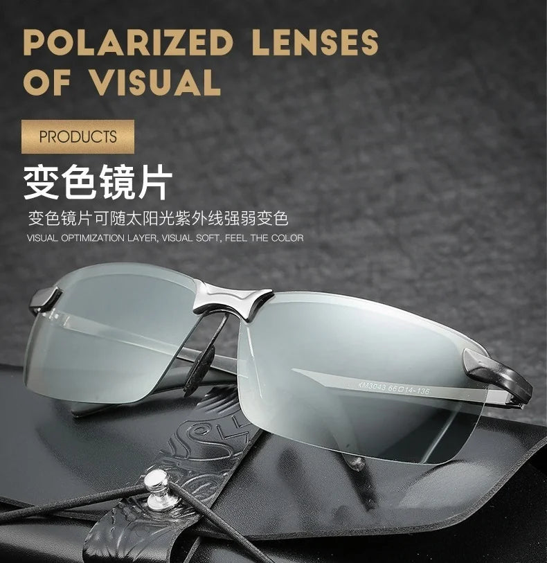 Photochromic Sunglasses Men Polarized Driving Chameleon Glasses Male Change Color Sun Glasses Day Night Vision Driver's Eyewear
