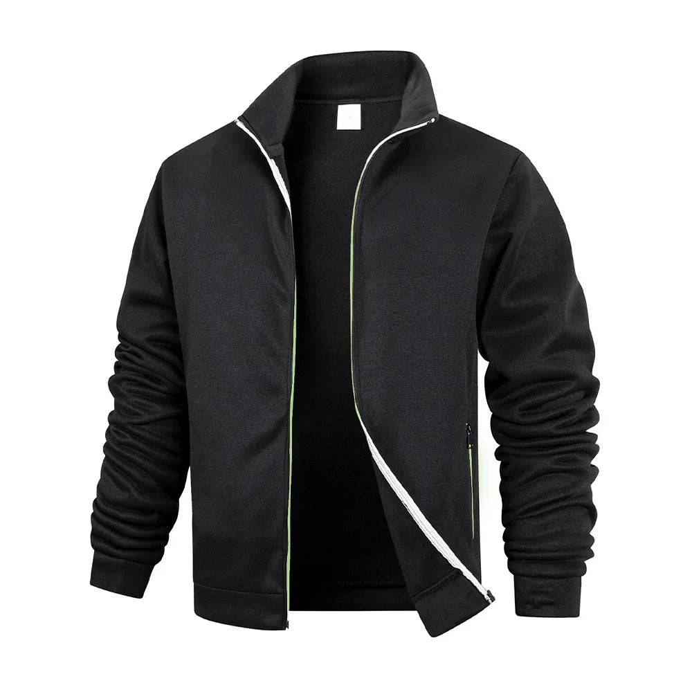 Men's Fleece Zip Jacket Warm Sports  Cardigan Outdoor Daily Basic Turtleneck Hoodies Autumn Winter Casual Jackets Sweatshirts