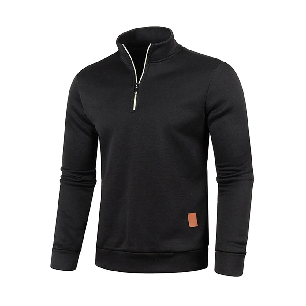 Men Sweatshirts Spring Thicker Pullover Half Zipper Pullover for Male Hoody Outdoor Sweatshir Autumn Solid Color Turtleneck Swea