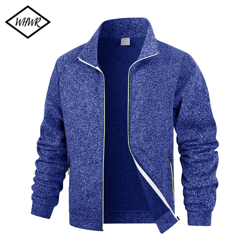 Men's Fleece Zip Jacket Warm Sports  Cardigan Outdoor Daily Basic Turtleneck Hoodies Autumn Winter Casual Jackets Sweatshirts