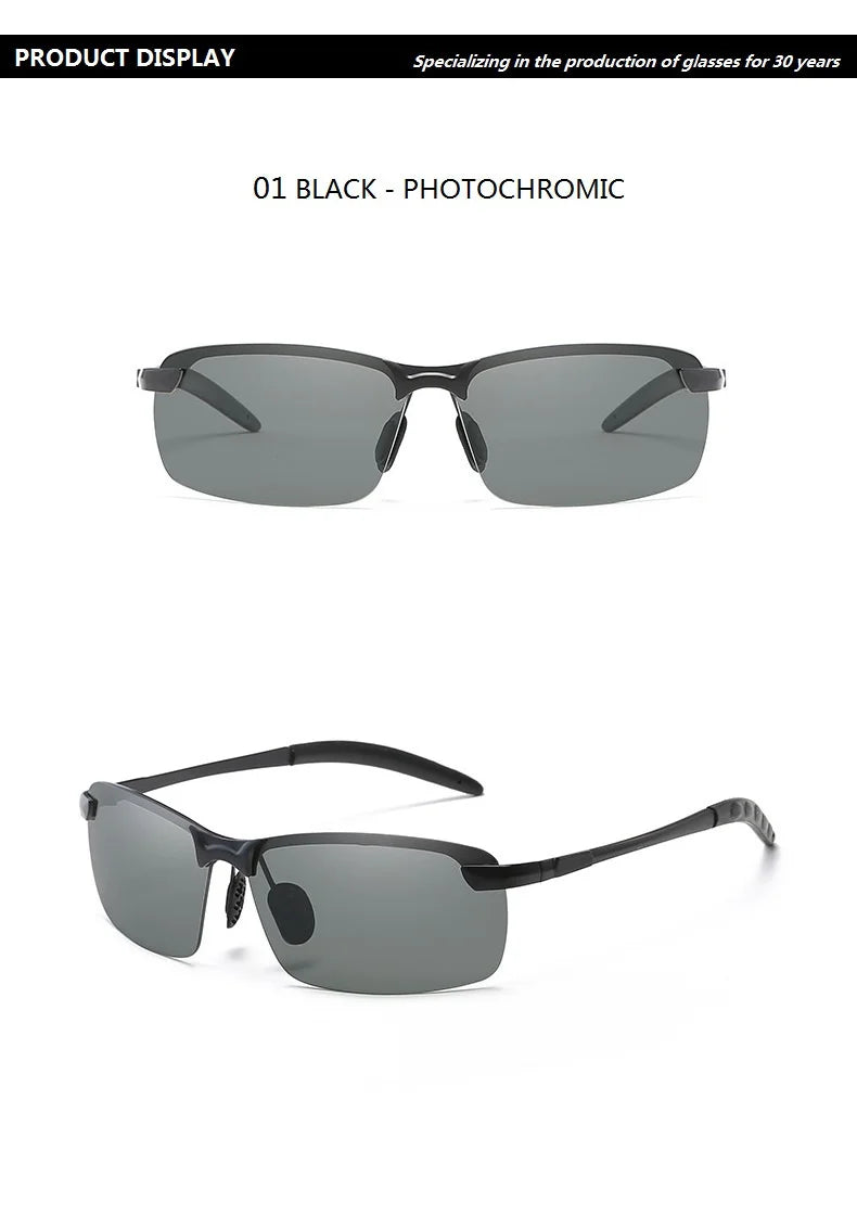 Photochromic Sunglasses Men Polarized Driving Chameleon Glasses Male Change Color Sun Glasses Day Night Vision Driver's Eyewear