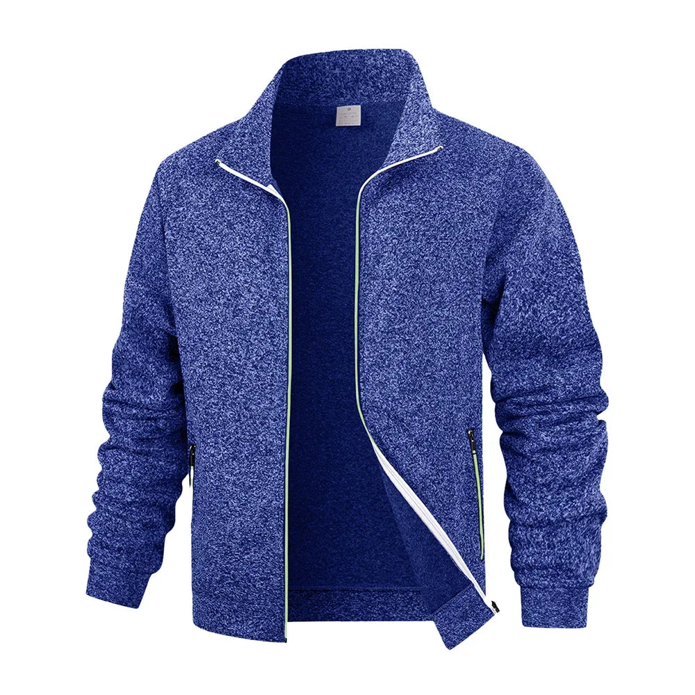 Men's Fleece Zip Jacket Warm Sports  Cardigan Outdoor Daily Basic Turtleneck Hoodies Autumn Winter Casual Jackets Sweatshirts