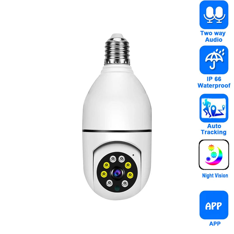 Wireless Bulb Camera Wifi E27 Bulb Camera 360 degree WiFi Security Camera Full-color High-definition Night Vision