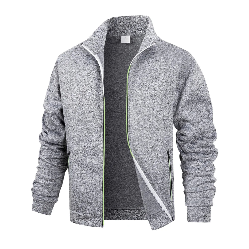 Men's Fleece Zip Jacket Warm Sports  Cardigan Outdoor Daily Basic Turtleneck Hoodies Autumn Winter Casual Jackets Sweatshirts