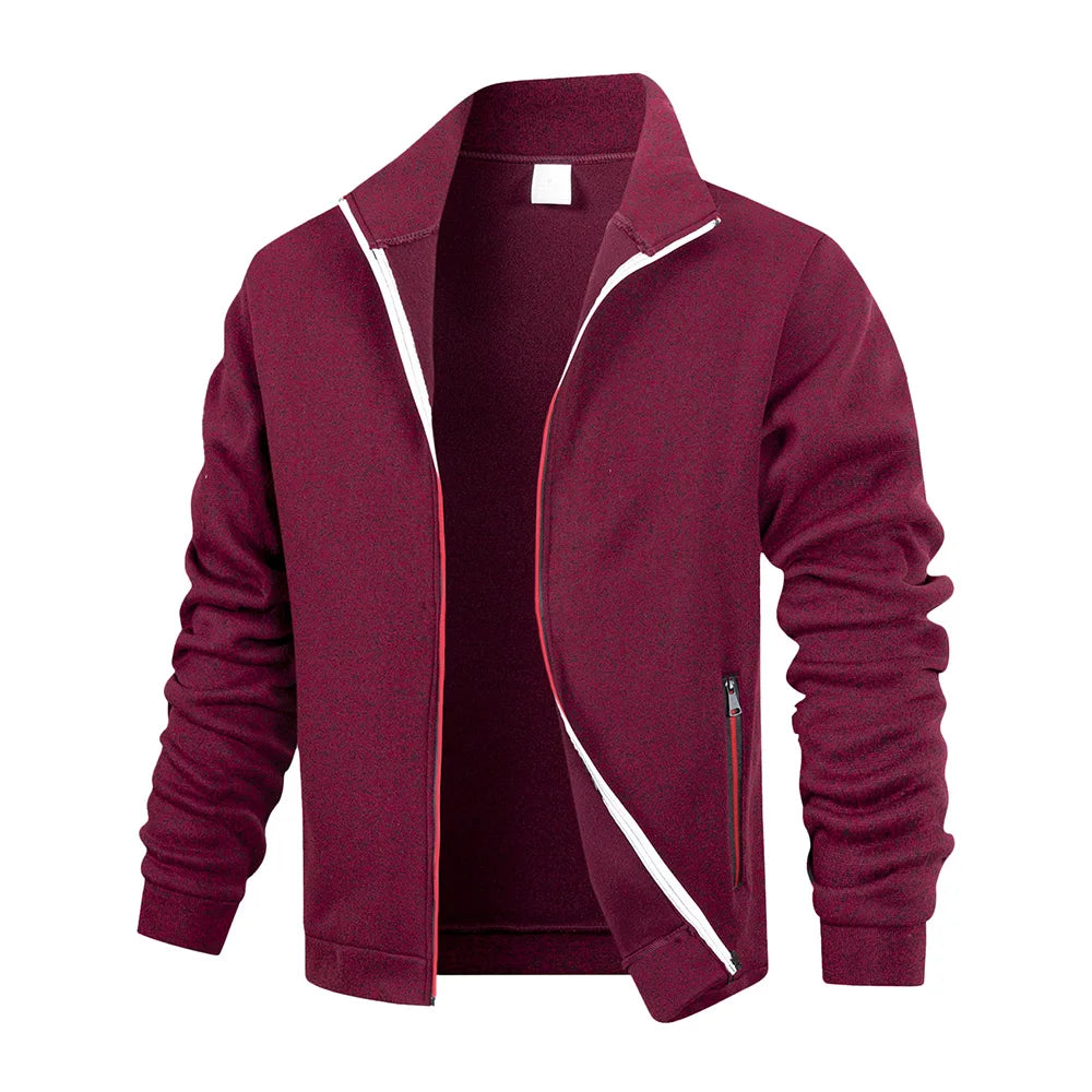 Men's Fleece Zip Jacket Warm Sports  Cardigan Outdoor Daily Basic Turtleneck Hoodies Autumn Winter Casual Jackets Sweatshirts